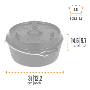 Litoželezna posoda "Dutch Oven" ft4.5 3,5l ravno dno - Petromax