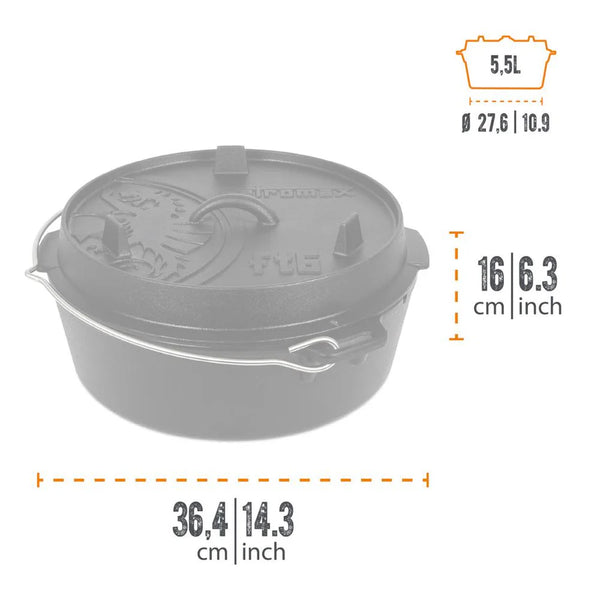 Litoželezna posoda "Dutch Oven" ft6 5,5l - Petromax