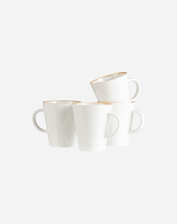 Skodelice z zlatim robom - 350 ml – set 4 kos
