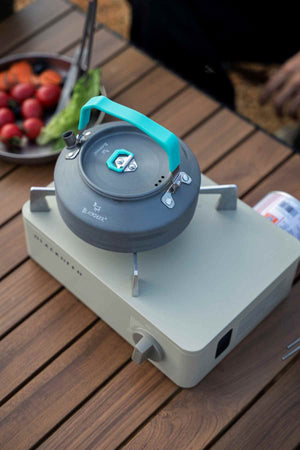 Prenosni plinski štedilnik Outing – peščeno siv