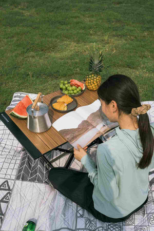 Zložljiva aluminijasta miza Flyer Quick Open – barva oreh