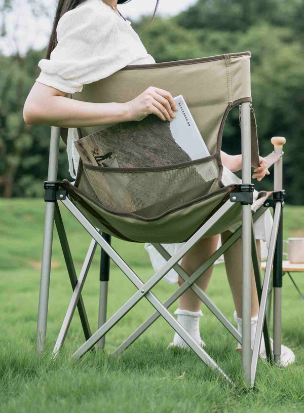 Aluminijasti zložljiv režiserski stol – olivno siv