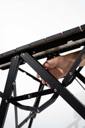 Zložljiva aluminijasta miza Flyer Quick Open – barva oreh