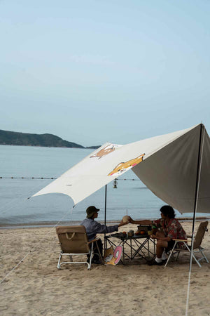 Ponjava - šesterokotna (bele barve) - H Family 450 × 450 × 250 cm