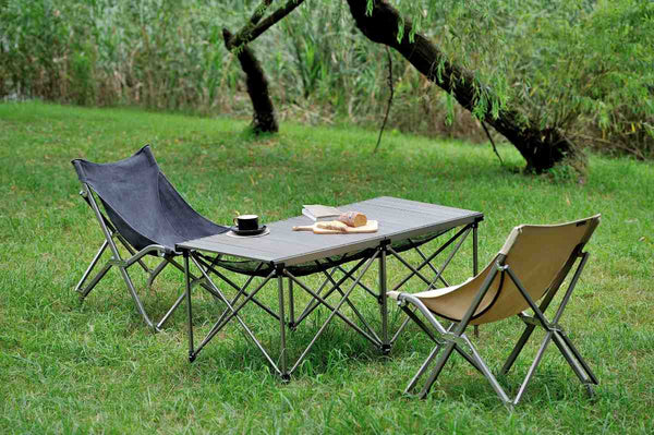 Zložljiva aluminijasta miza Egg Roll MAX - Siva