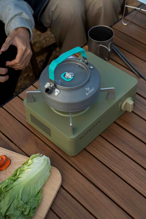 Prenosni plinski štedilnik Outing – zelen