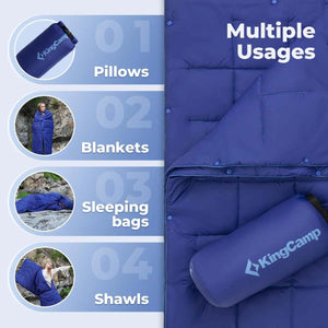 Kamping odeja KingCamp SMART 150 - modra