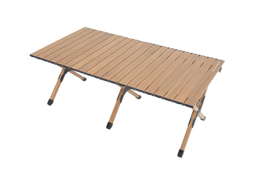 Zložljiva aluminijasta miza z lesenim videzom Egg Roll 120 -  velika