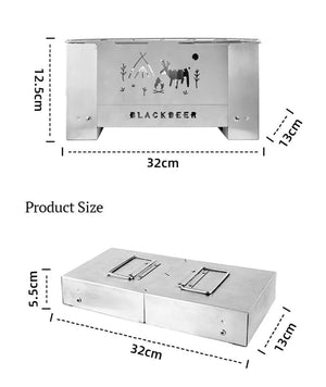 Tinder zložljivi žar na drva iz nerjavečega jekla