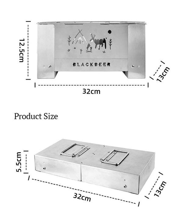 Tinder zložljivi žar na drva iz nerjavečega jekla