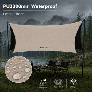 Ponjava KingCamp Shield šestkotna z UV zaščito – 440 × 440 cm