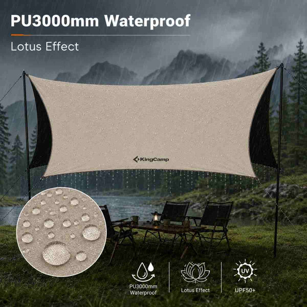 Ponjava KingCamp Shield šestkotna z UV zaščito – 440 × 440 cm
